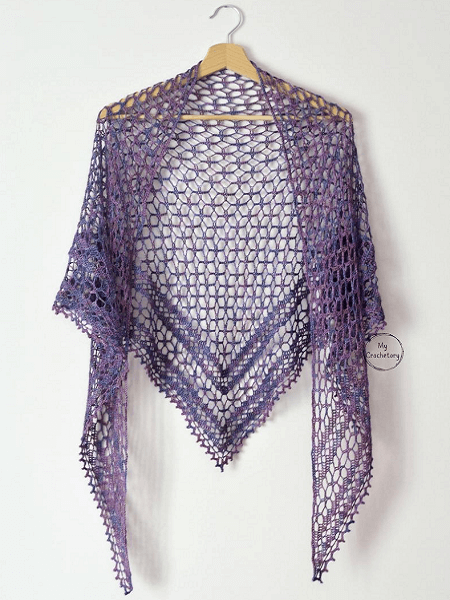 Crochet Nightfall Shawl Pattern by My Crochetory