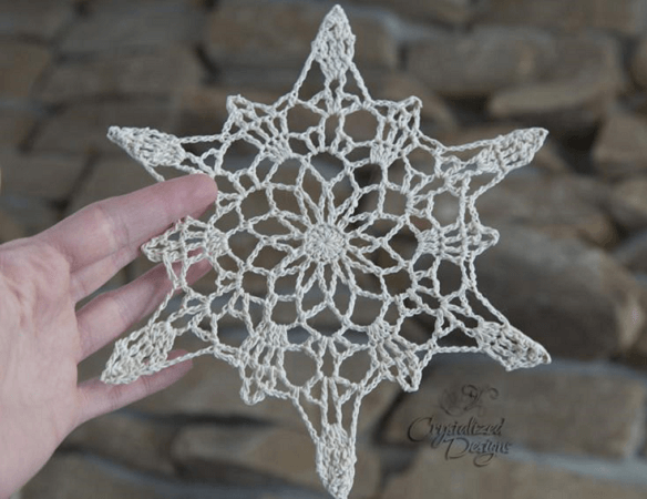 Crochet Pineapple Snowflake Pattern by Crystalized Design