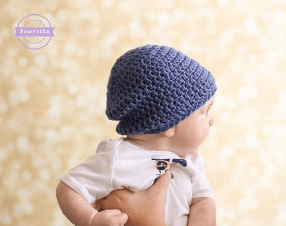 Slouchy Baby Beanie Crochet Pattern by Sewrella