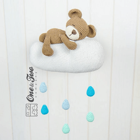 Crochet Teddy Bear Mobile Pattern by One And Two Company