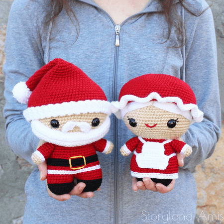 Cuddle Sized Santa Claus And Mrs. Claus Amigurumi Pattern by Storyland Amis