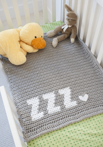 Get Some Zzz's Baby Blanket Crochet Pattern by 1 Dog Woof