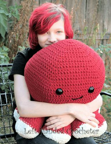 Giant Squishy Crochet Octopus Pattern by Left Handed Crocheter
