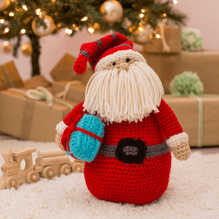 Huggable Pillow Free Crochet Santa Pattern Yarnspirations