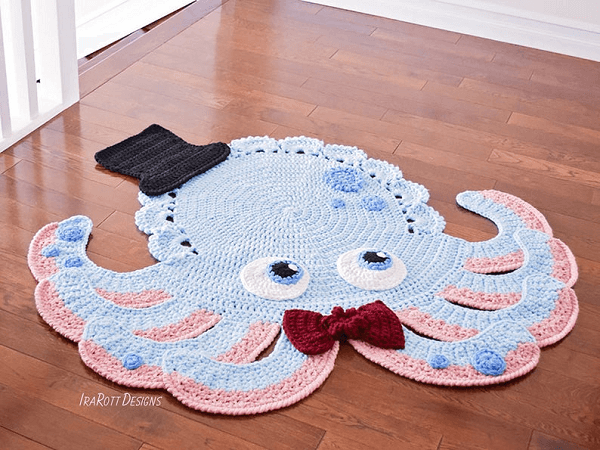 Inky, The Octopus Rug Crochet Pattern by Ira Rott Patterns