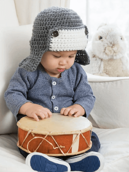 Little Lindy's Aviator Baby Hat Crochet Pattern by Selena Baca