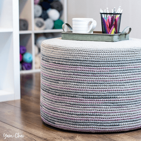 Mosaic Floor Pouf Crochet Pattern by Yarn And Chai