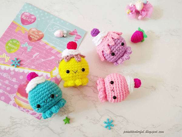 Octopus Cupcake Amigurumi Pattern by A Little Love Everyday