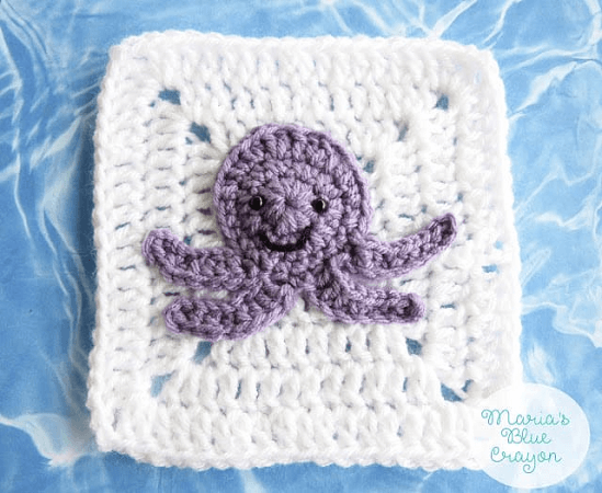 Granny Square Octopus Crochet Pattern by Maria's Blue Crayon