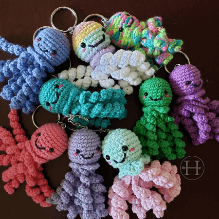 Octopus Keychain Crochet Pattern by Handmade By Hennek