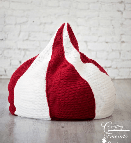 Peppermint Kiss Crochet Pouf Pattern by Crafting Friends Designs