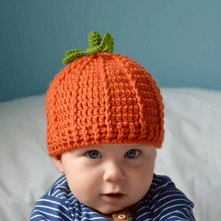 Handmade Recycled Sweater Knit Baby Hat Orange Baby Helmet Hat Baby Gift Baby Hat with Flower Applique