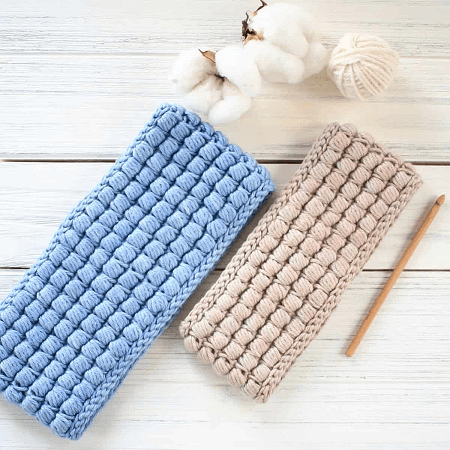 Simple Puff Stitch Crochet Ear Warmer Pattern by Crochet Life