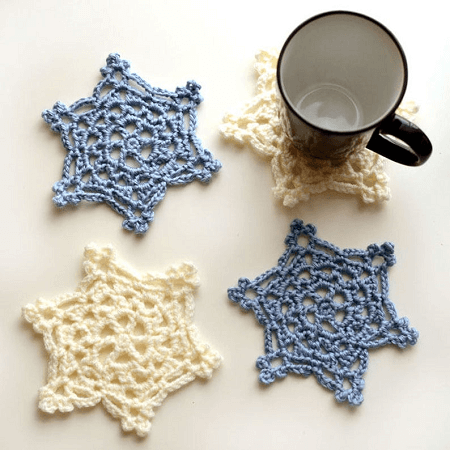 Snowflake Coaster Crochet Pattern by Crochet Spot Patterns
