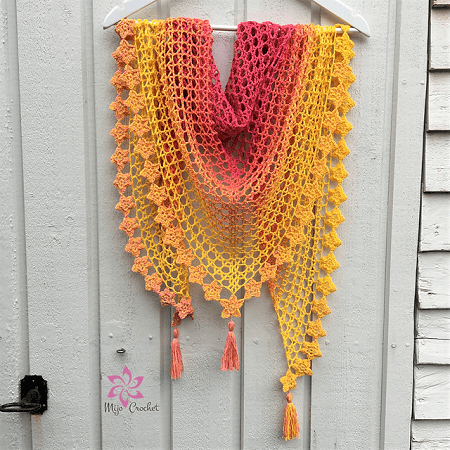 Tea Flower Shawl Crochet Pattern by Johanna Lindahl