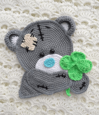 Teddy Bear Applique Crochet Pattern by Fancy Infancy Crochet
