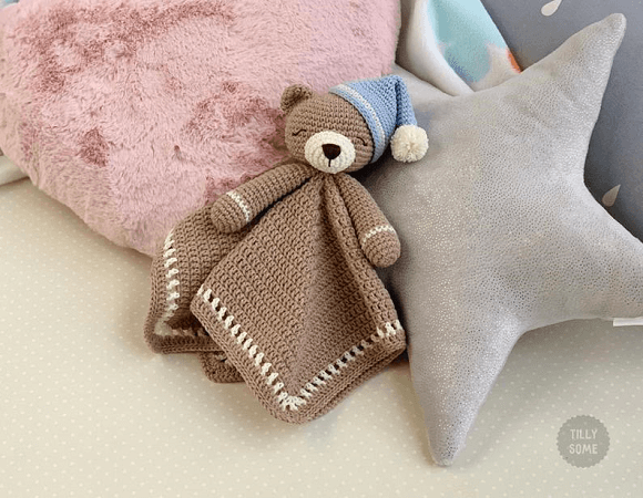 Teddy Bear Lovey Crochet Pattern by Tilly Some