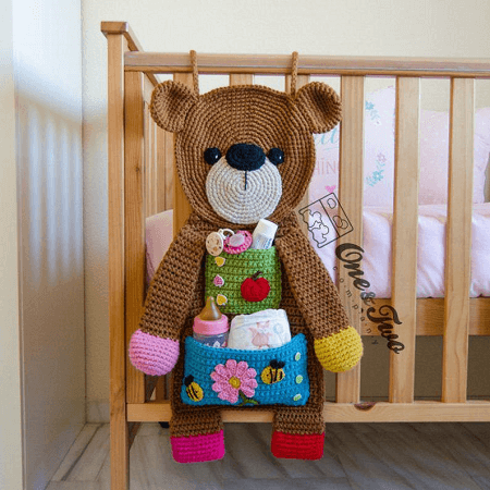 Teddy Bear Organizer Crochet Pattern by One And Two Company