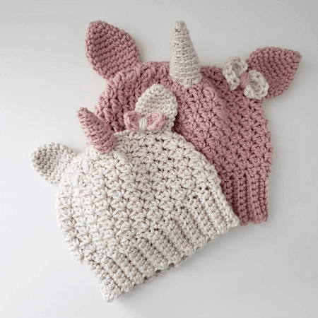 Unicorn Baby Beanie Crochet Pattern by But First Crochet