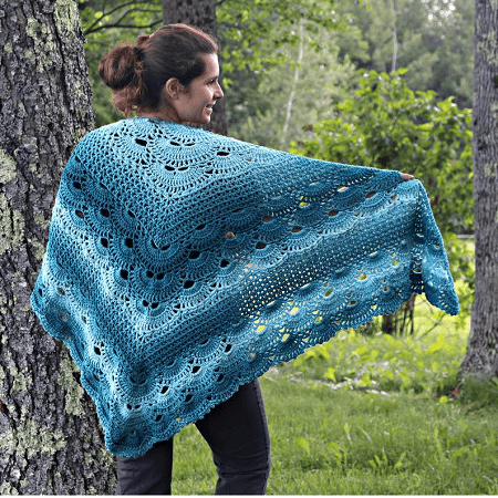 Victoria's German Shells Shawl Crochet Pattern by Jonna Martinez Crochet