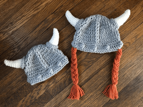 Viking Warrior Baby Hat Crochet Pattern by DAC Crochet