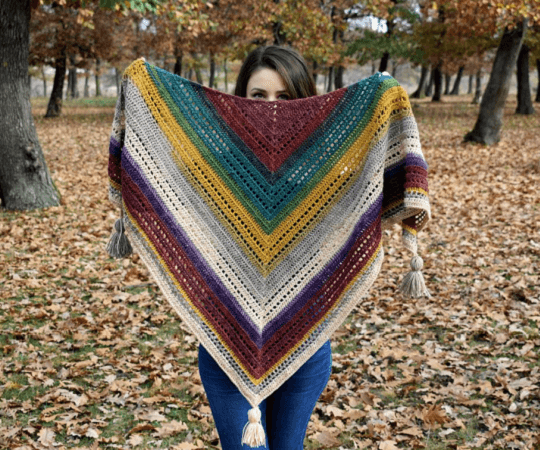 Warlock Triangle Shawl Crochet Pattern by Passionate Crafter