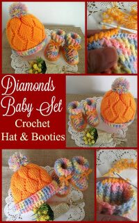 Crochet Baby Hat and Booties Set