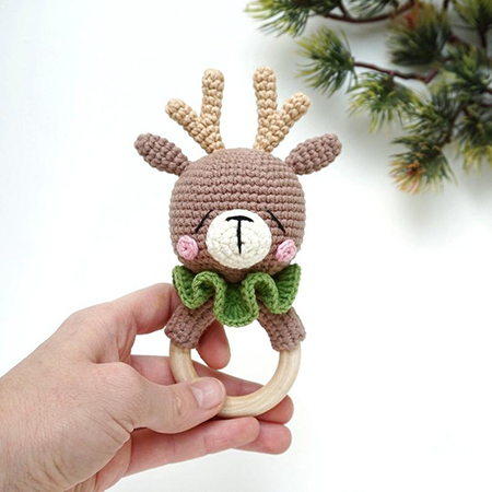 Crochet Deer Teether Pattern By HouseSleepingToys