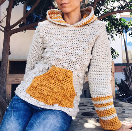 Crochet Hooded Sweater By CapitanaUncino