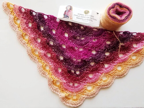 Crochet Pattern Virus Shawl in Community Coral By Handmade by Raine