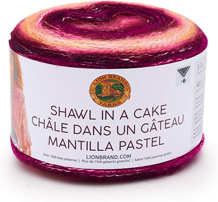 Lion Brand Yarn Shawl in a Cake Yarn in Community Coral From Amazon