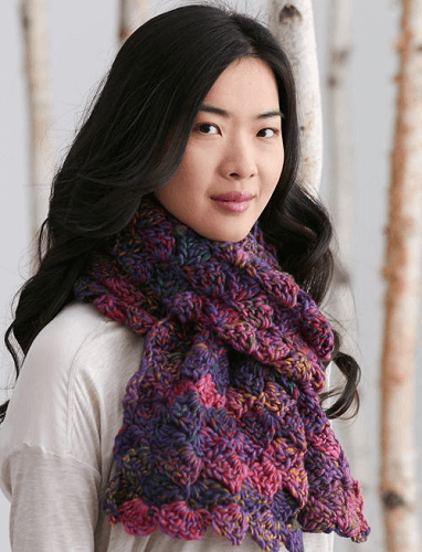 Aurora Borealis Winter Scarf Crochet Pattern by Yarnspirations