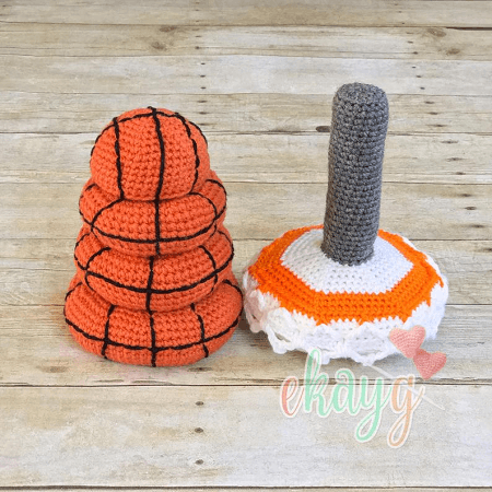 Basketball Stacking Rings Crochet Baby Toy Pattern by Ekay G
