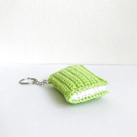 Book Keychain Crochet Pattern by Nerd With Yarn