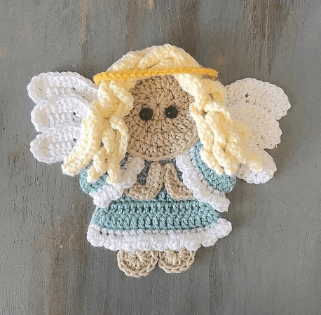 Crochet Angel Applique Pattern by Nella's Cottage