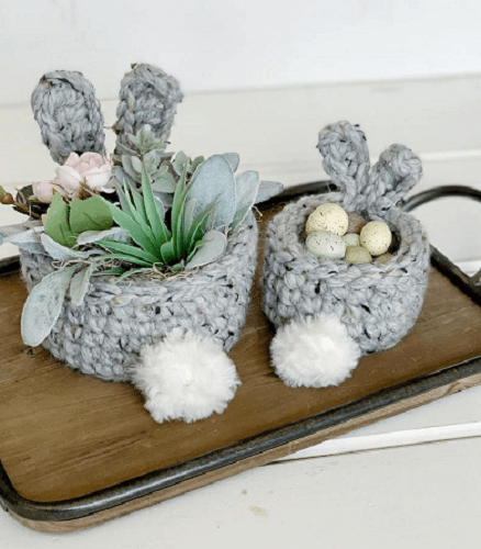 Crochet Bunny Basket Pattern by Simply Made By Erin