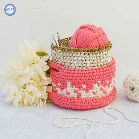 Desktop Stacker Free Crochet Basket Pattern by Left In Knots