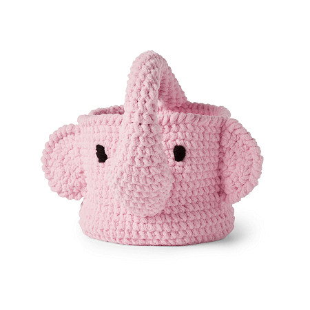 Crochet Elephant Basket Pattern by Yarnspirations