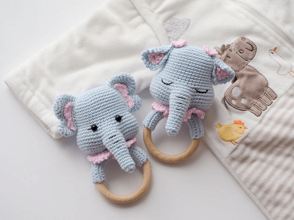 Crochet Elephant Rattle Pattern by R Nata