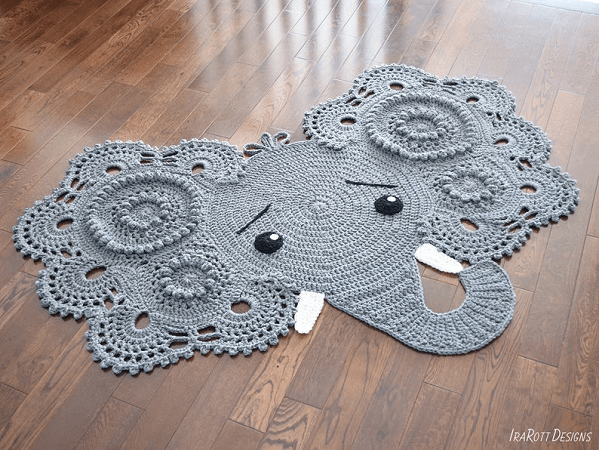 Crochet Elephant Rug Pattern by Ira Rott Patterns