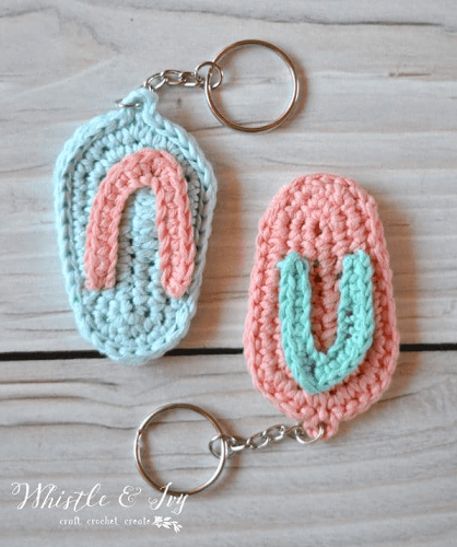 Crochet Flip Flop Keychain Pattern by Whistle And Ivy