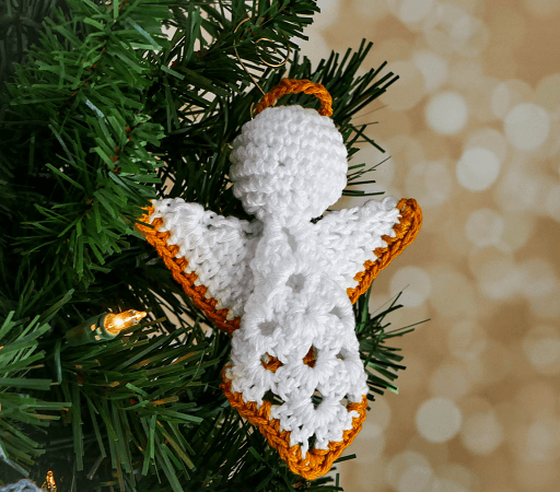 Crochet Granny Square Angel Christmas Ornament Pattern by Sewrella