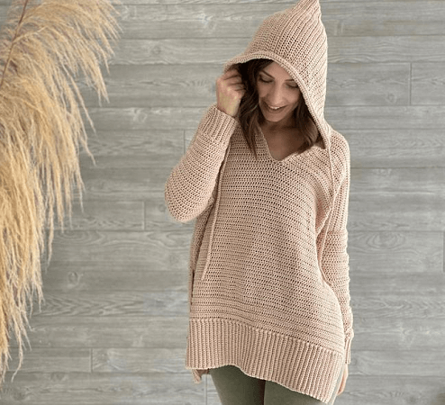 Crochet Hoodie Sweater Pattern by Evelyn And Peter