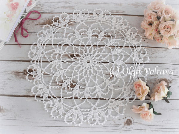 Crochet Lace Round Doily Pattern by Olga Poltava