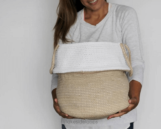 Monroe Belly Crochet Basket Pattern by Lakeside Loops