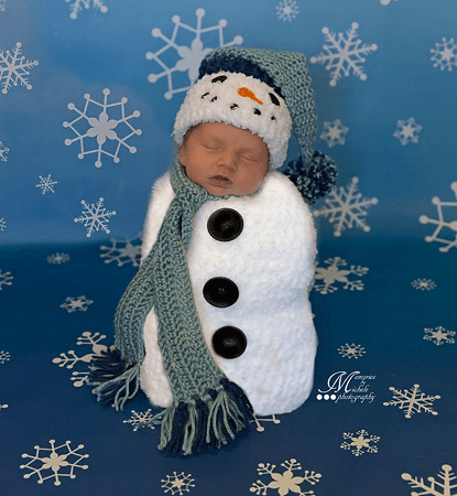 Crochet Newborn Snowman Photo Prop Pattern by AMK Crochet