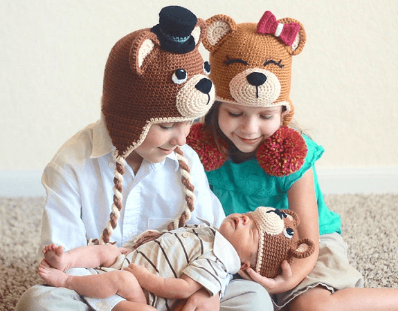 Crochet Teddy Bear Hat Pattern by Bri Abby HMA