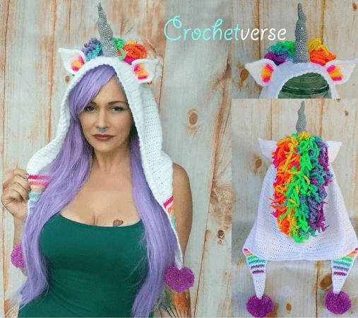 CROCHET PATTERN Stardust the Unicorn Hat Bonnet 