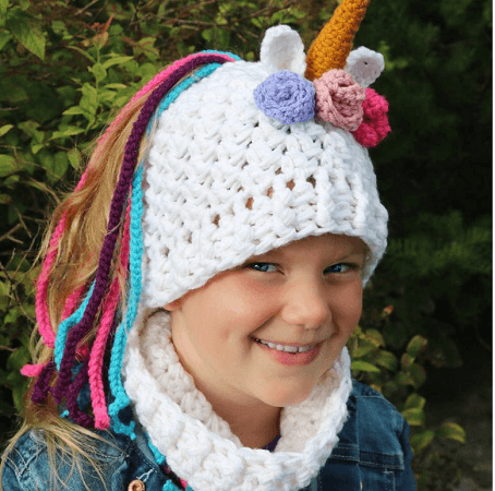 Crochet Unicorn Ponytail Hat Pattern by MJs Off The Hook Designs