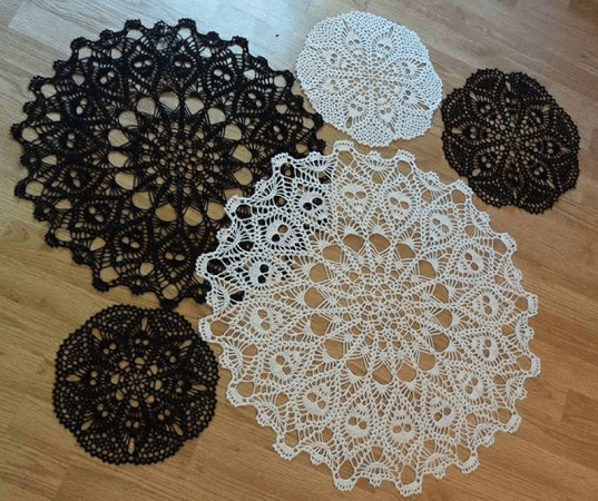 Crown Of Skulls Doily Crochet Pattern by Creative Works By Annie